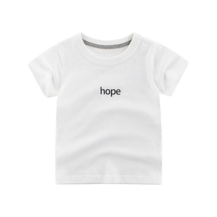 Summer Kids Premium Cotton T-shirt with "Hope" Pattern - Kidsyard Greenland