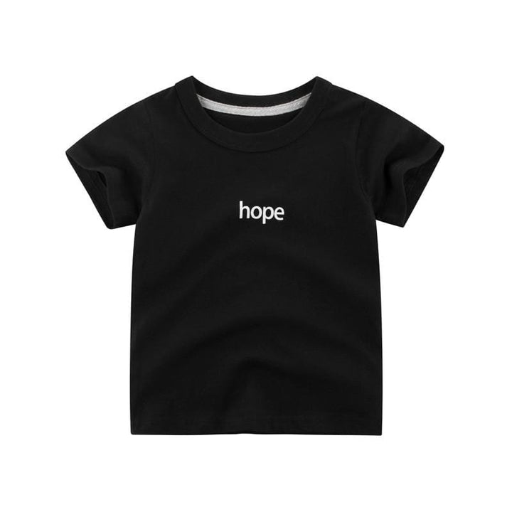 Summer Kids Premium Cotton T-shirt with "Hope" Pattern - Kidsyard Greenland