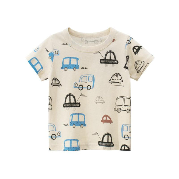 Toddler Boys Car Pattern Fashion Tops - Kidsyard Greenland