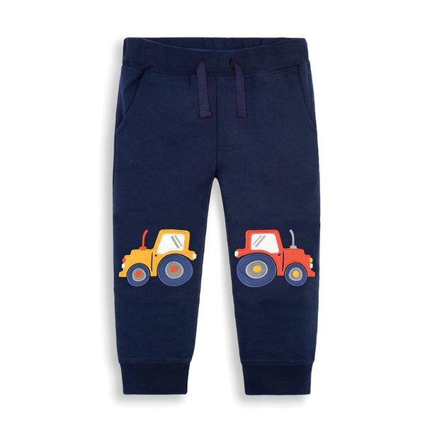 Toddler Boys Navy Blue Cartoon Truck Pants - Kidsyard Greenland