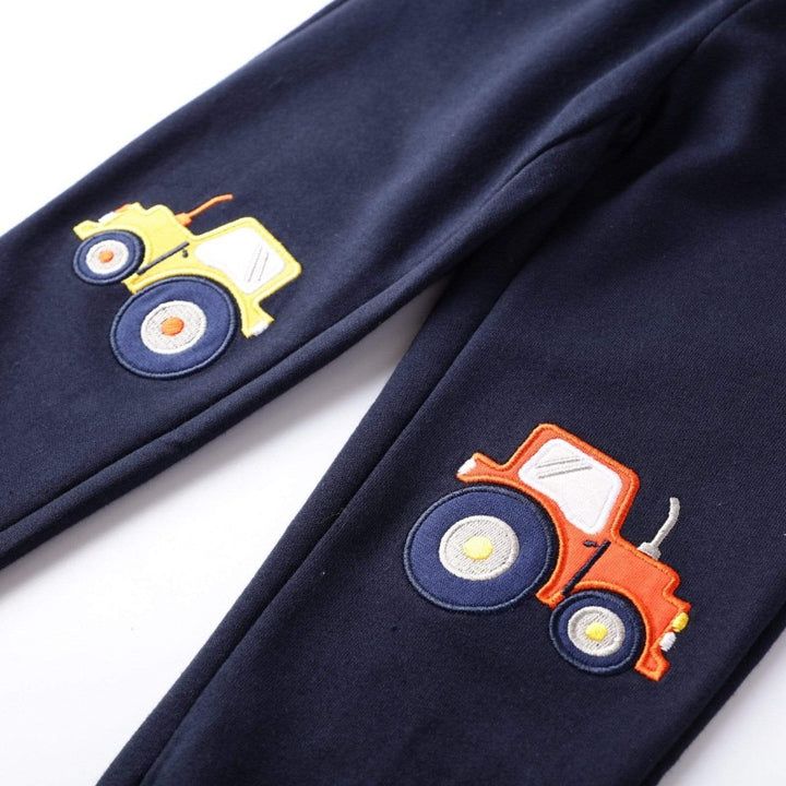 Toddler Boys Navy Blue Cartoon Truck Pants - Kidsyard Greenland