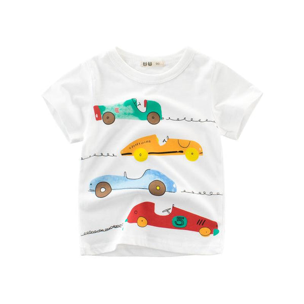 Toddler Boys Toy Car Pattern Fashion Tops - Kidsyard Greenland