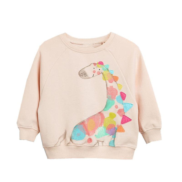 Toddler Girls Cartoon Giraffe Pattern Sweater - Kidsyard Greenland