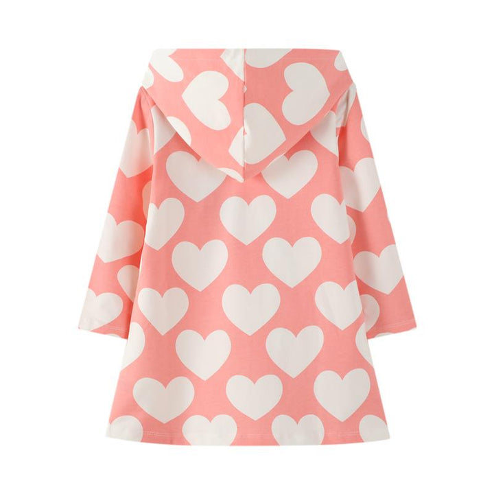 Toddler Girls Heart Pattern Dress - Kidsyard Greenland