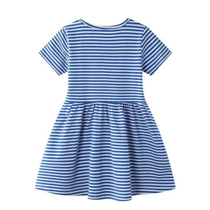 Toddler Girls Striped Rainbow Pattern Dress - Kidsyard Greenland
